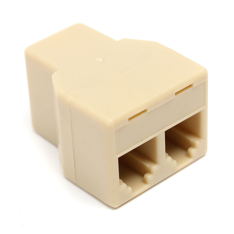 brand new 1 to 2 female rj11 telephone phone jack line y splitter adapter connector beige best promotion brand new 1 to 2 female rj11 telephone phone jack line y splitter adapter connector beige best promotion