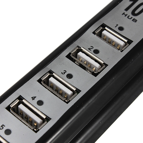 brand new 10 port usb 2.0 hi-speed hub cable extension splitter & ac-dc power adapter uk
