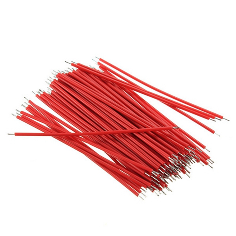 brand new 100pcs breadboard jumper cable wires tinned 1.0mm 6cm red