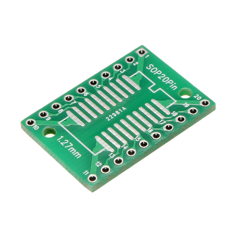 brand new 10pcs sop20 ssop20 tssop20 to dip20 pcb smd dip adapter plate pitch 0.65/1.27mm