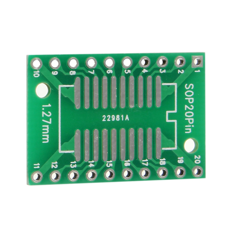 brand new 10pcs sop20 ssop20 tssop20 to dip20 pcb smd dip adapter plate pitch 0.65/1.27mm
