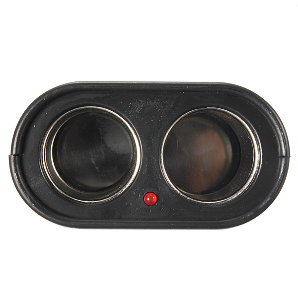 brand new 12v car cigarette lighter power adapter socket splitter double hole with light
