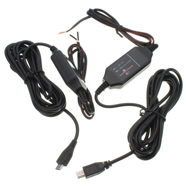 brand new 12v to 5v hard wire power adapter cable cord jack for car dvr dash camera black