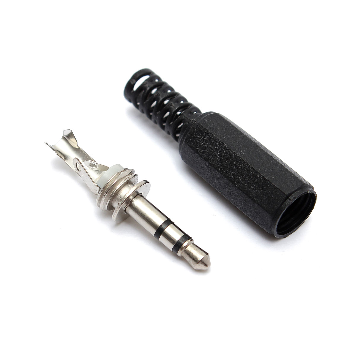brand new 1pcs 3.5mm stereo male headset plug jack audio adaptor connectors solder black