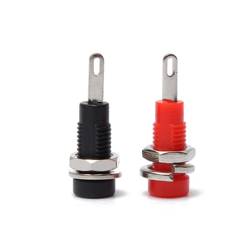 brand new 2mm banana socket binding post panel for speaker amplifier test probes black+red excellent quality brand new 2mm banana socket binding post panel for speaker amplifier test probes black+red excellent quality
