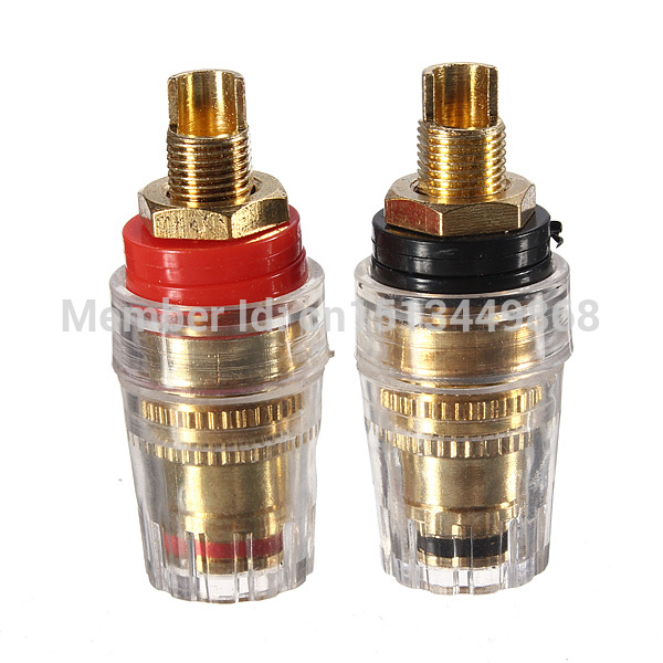 brand new 2pcs amplifier speaker cable terminal binding post banana plug socket connector