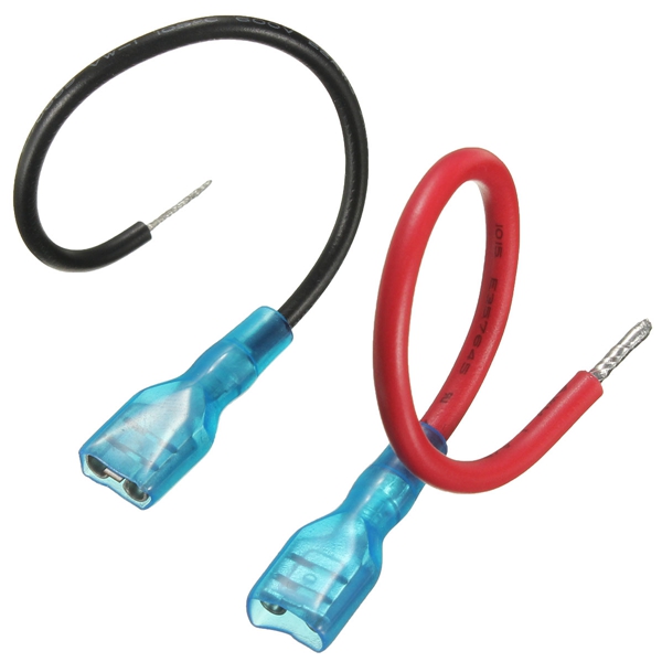 brand new 2pcs fully insulated 6.35mm female spade connector terminals pvc with cable
