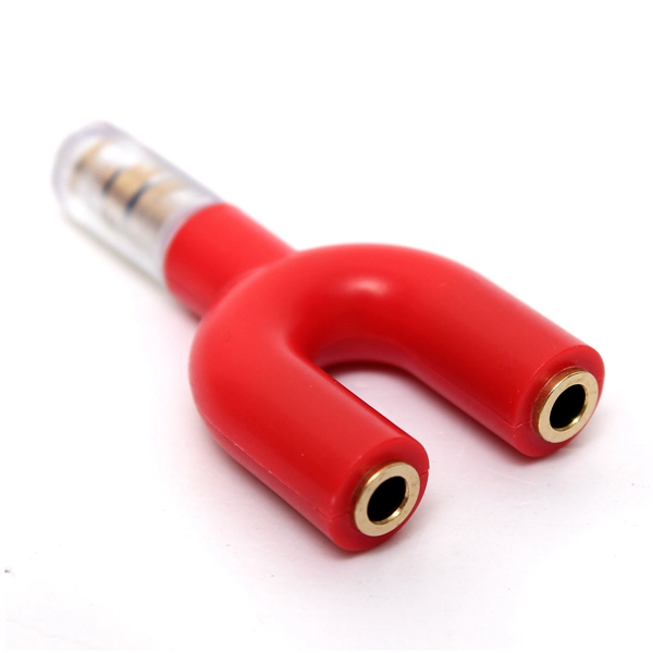brand new 3.5mm 1 male to 2 female audio y-splitter headphone earphone adapter multi color