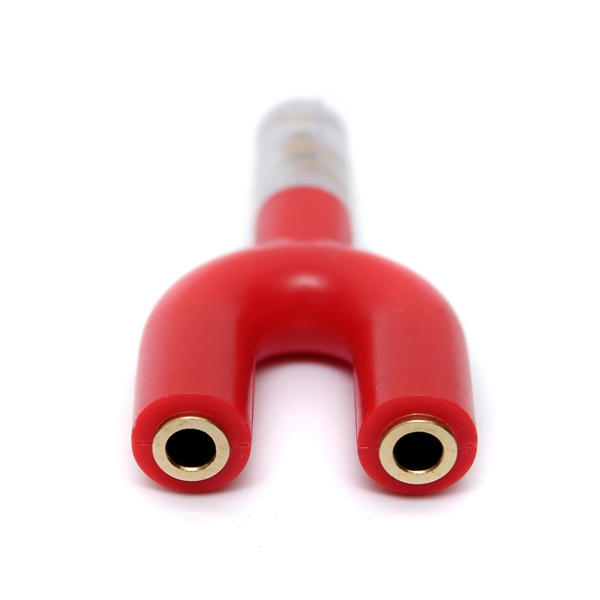 brand new 3.5mm 1 male to 2 female audio y-splitter headphone earphone adapter multi color