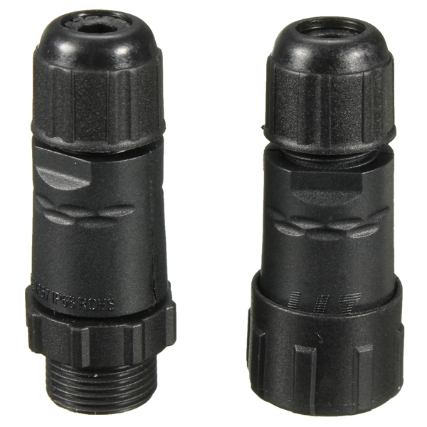 brand new 3 pins assembled ip68 waterproof grade electrical connector plug socket black best promotion