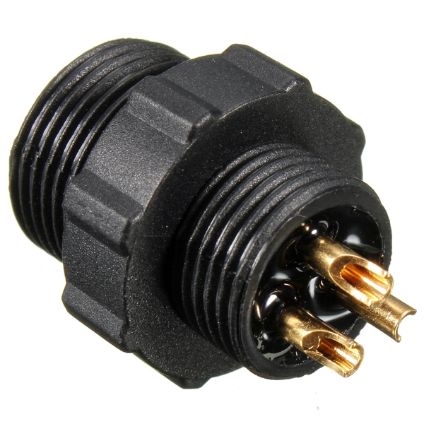 brand new 3 pins assembled ip68 waterproof grade electrical connector plug socket black best promotion
