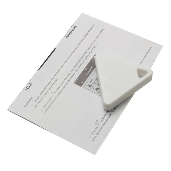 brand new triangle white overvalue bluetooth anti-lost device key modern design item pet kids luggage bag durable tracer finder
