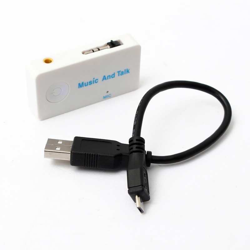 brand new white wireless bluetooth a2dp 3.5mm stereo hifi audio dongle adapter receiver top