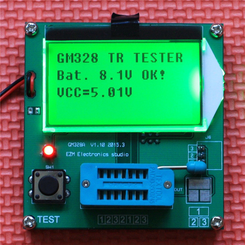brandnew all in 1 gm328 lcd display component tester transistor esr meter cymometer square wave generator