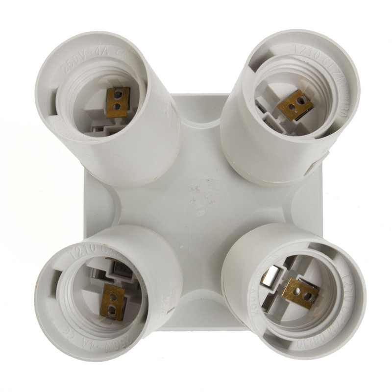excellent quality 4 in 1 e27 base light lamp bulb socket splitter adapter studio bulb base adapter pography