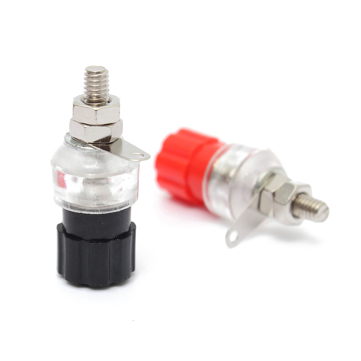 hale! silver plated rca phono chassis sockets insulated panel plug connector black+red excellent quality