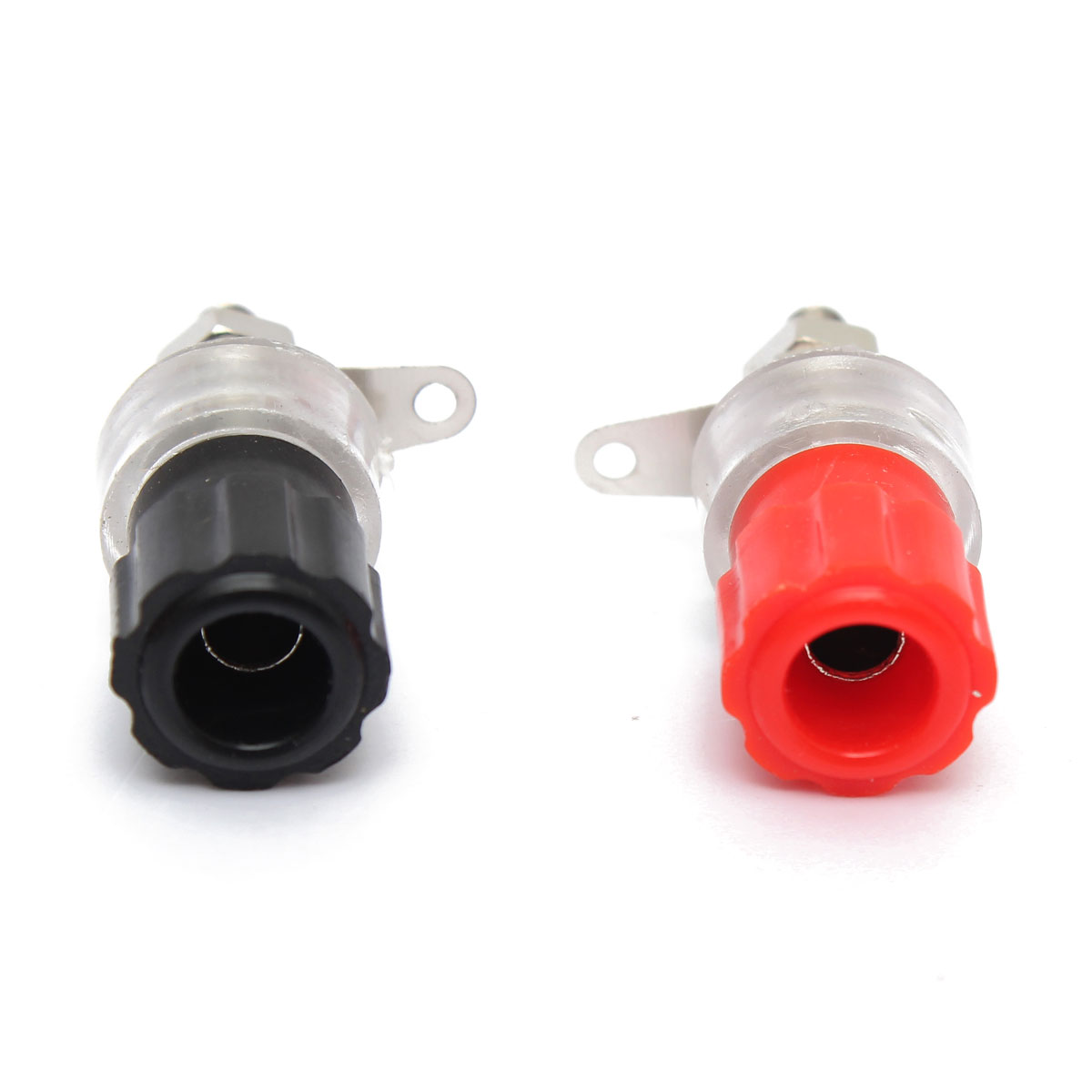 hale! silver plated rca phono chassis sockets insulated panel plug connector black+red excellent quality