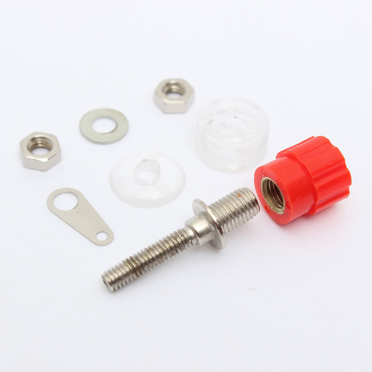 hale! silver plated rca phono chassis sockets insulated panel plug connector black+red excellent quality