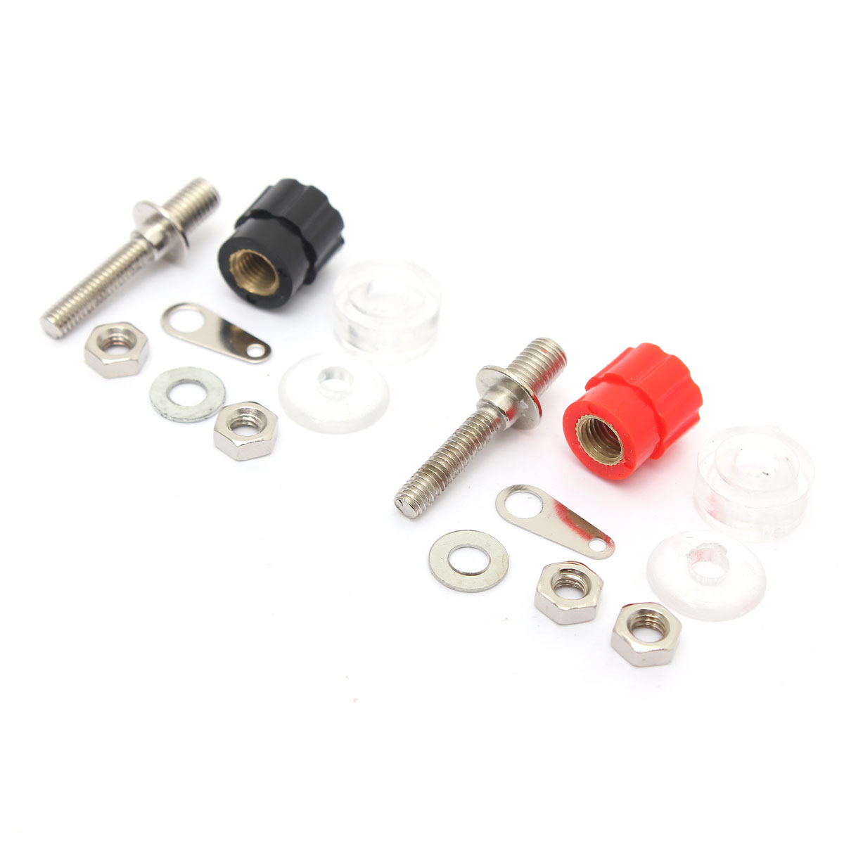 hale! silver plated rca phono chassis sockets insulated panel plug connector black+red excellent quality