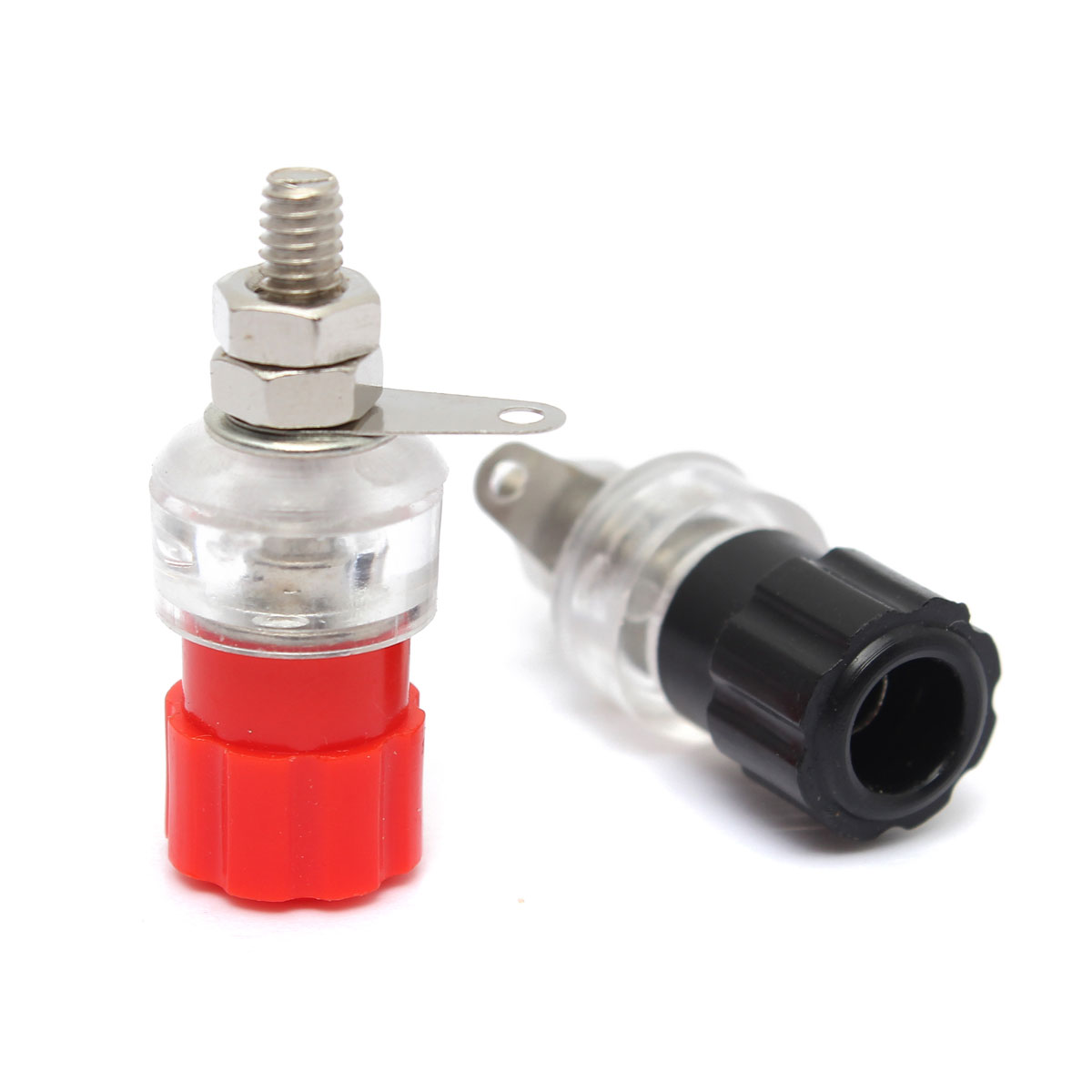 hale! silver plated rca phono chassis sockets insulated panel plug connector black+red excellent quality