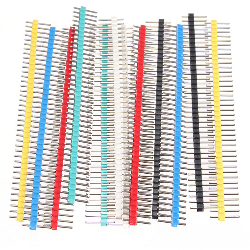high-end 12pcs multicolor 2.54mm 40pin single row straight male pin header strip 6-color high-end 12pcs multicolor 2.54mm 40pin single row straight male pin header strip 6-color