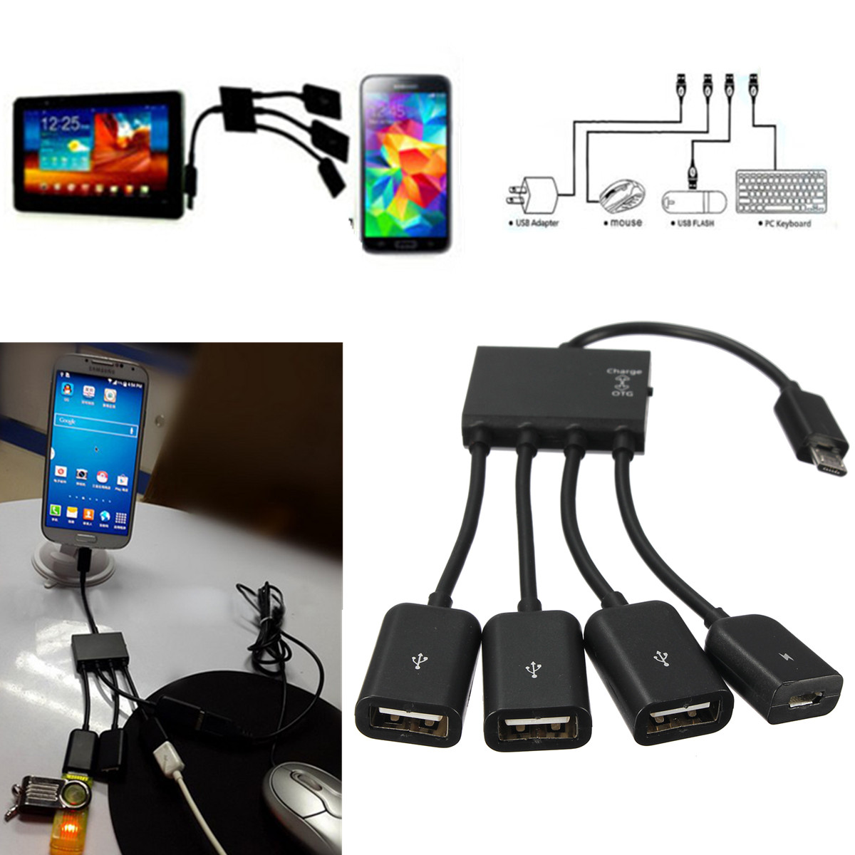 high-end and 4 port micro usb power charging otg hub cable connector spliter for smartphone computer tablet pc high-end and 4 port micro usb power charging otg hub cable connector spliter for smartphone computer tablet pc