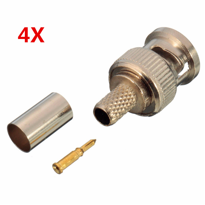 hight quality 4pcs rg59 3 piece bnc male crimp connector plug for rg59 coaxial cable coupler adaptor cctv hight quality 4pcs rg59 3 piece bnc male crimp connector plug for rg59 coaxial cable coupler adaptor cctv