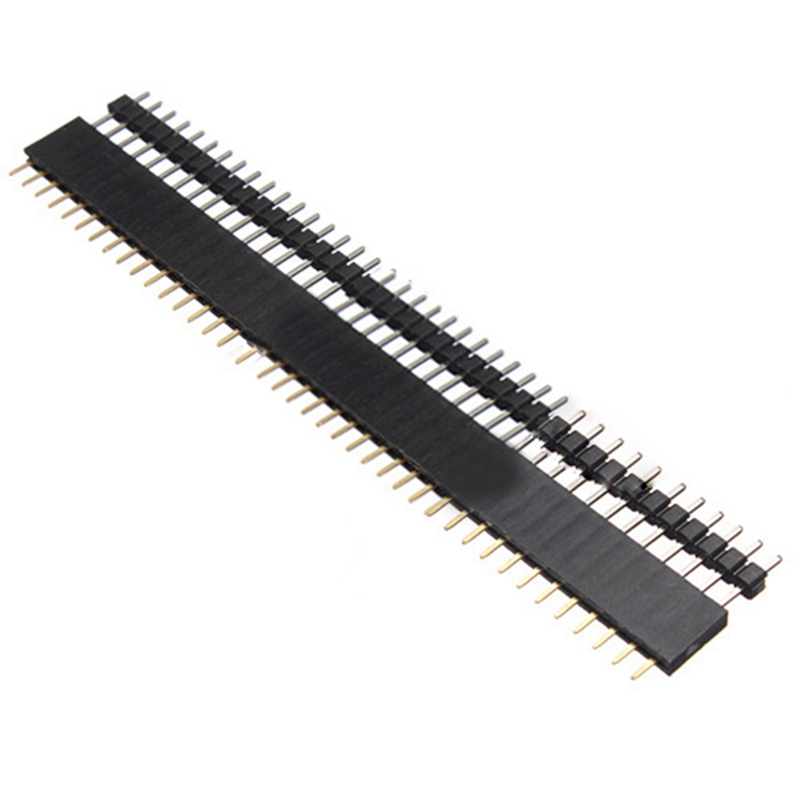 new 10 pairs 40 pin 2.54mm male & female sil header socket row strip pcb connector