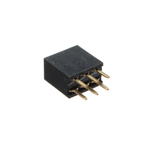 new 2.54mm double row female straight header socket long pin strip 2x3pins