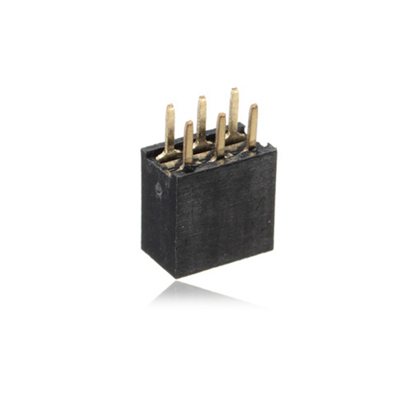 new 2.54mm double row female straight header socket long pin strip 2x3pins
