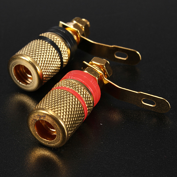 new 2pcs amplifier speaker terminal binding post banana plug socket connector