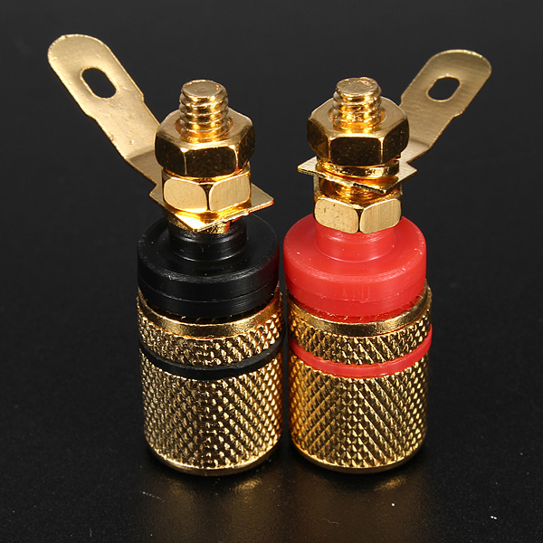 new 2pcs amplifier speaker terminal binding post banana plug socket connector