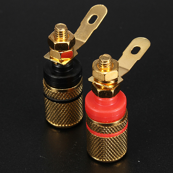new 2pcs amplifier speaker terminal binding post banana plug socket connector