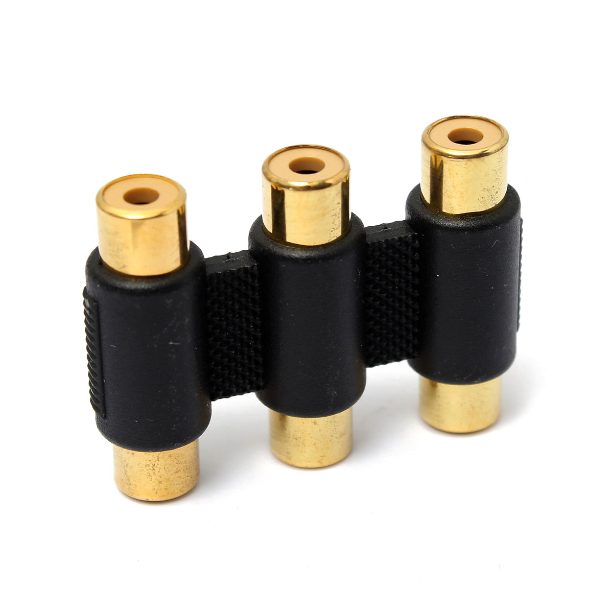 new 3 rca female to female f/f connector gold plated coupler audio video av adapter