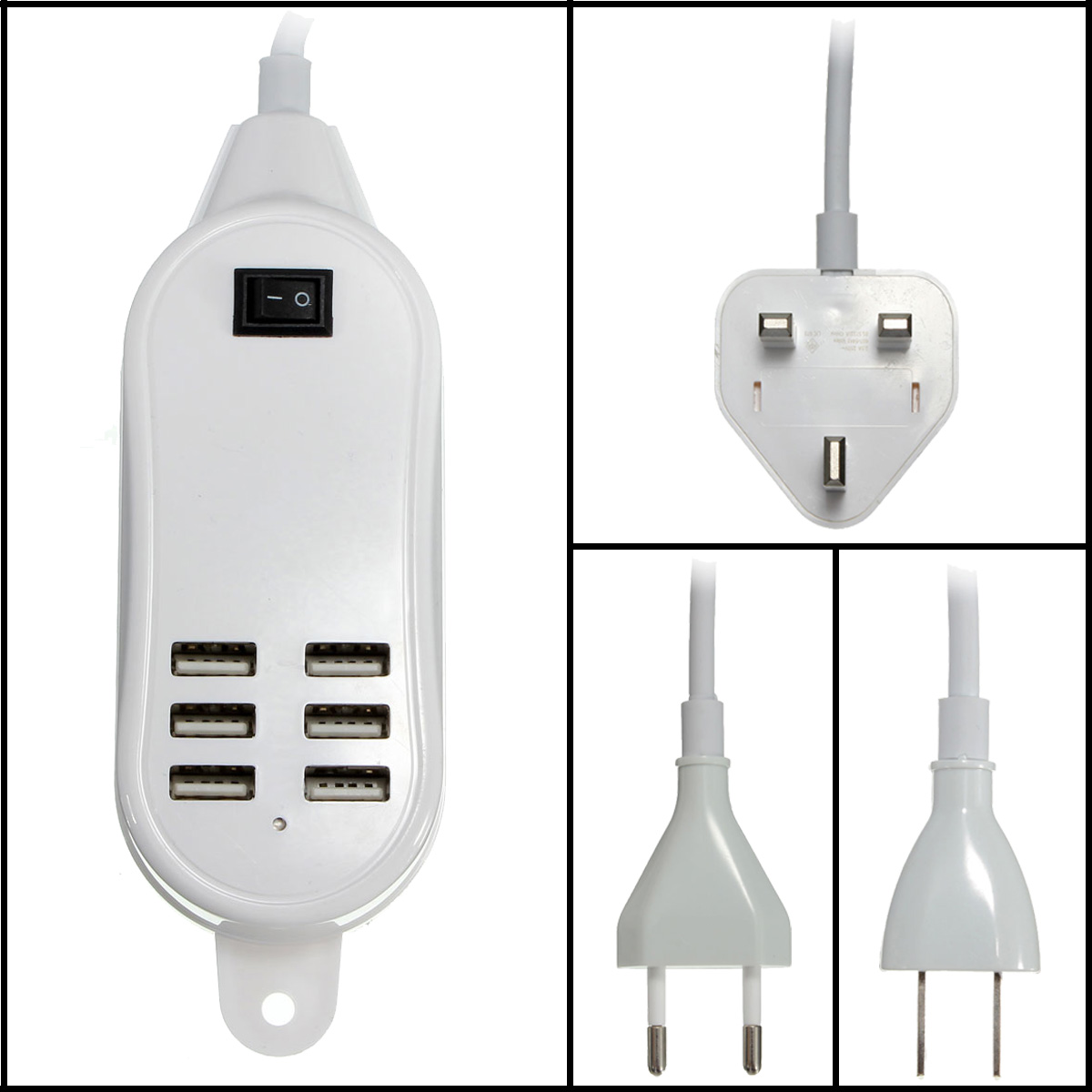 new 30w universal 6 port portable usb hub desktop wall charger rapid power adapter for phone tablet pc pad