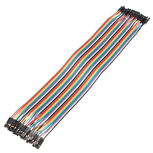 new 40pcs 30cm female to female color dupont line jumper cable wires connector 2.54mm new 40pcs 30cm female to female color dupont line jumper cable wires connector 2.54mm