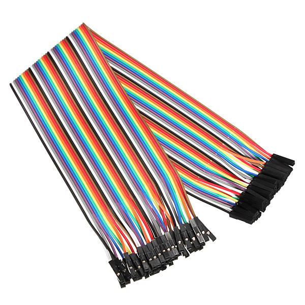new 40pcs 30cm female to female color dupont line jumper cable wires connector 2.54mm