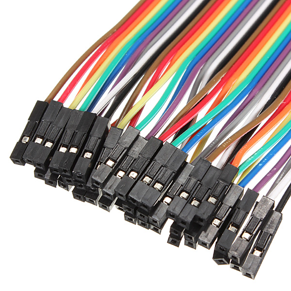 new 40pcs 30cm female to female color dupont line jumper cable wires connector 2.54mm