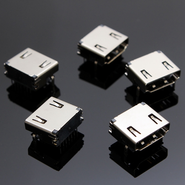 new 5pcs 19 pin hdmi type 90 video male plug female feet in three rows connector new 5pcs 19 pin hdmi type 90 video male plug female feet in three rows connector