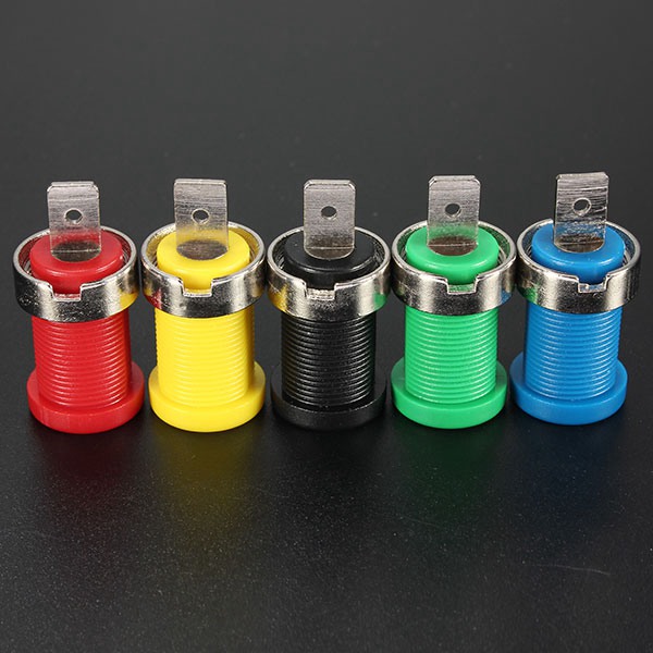 new 5pcs color set 4mm binding post banana jack plug socket panel mount test probe excellent quality