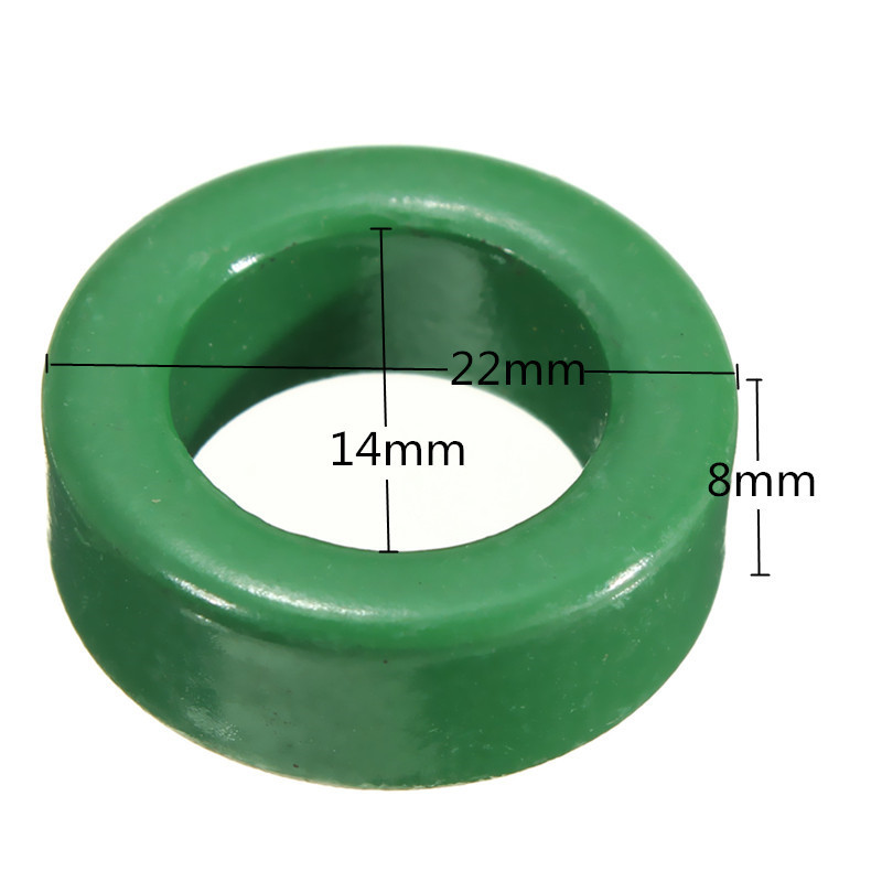 new arrival 10pcs/lot 22mm x 14mm x 8mm round green for transformers toroid ferrite cores new