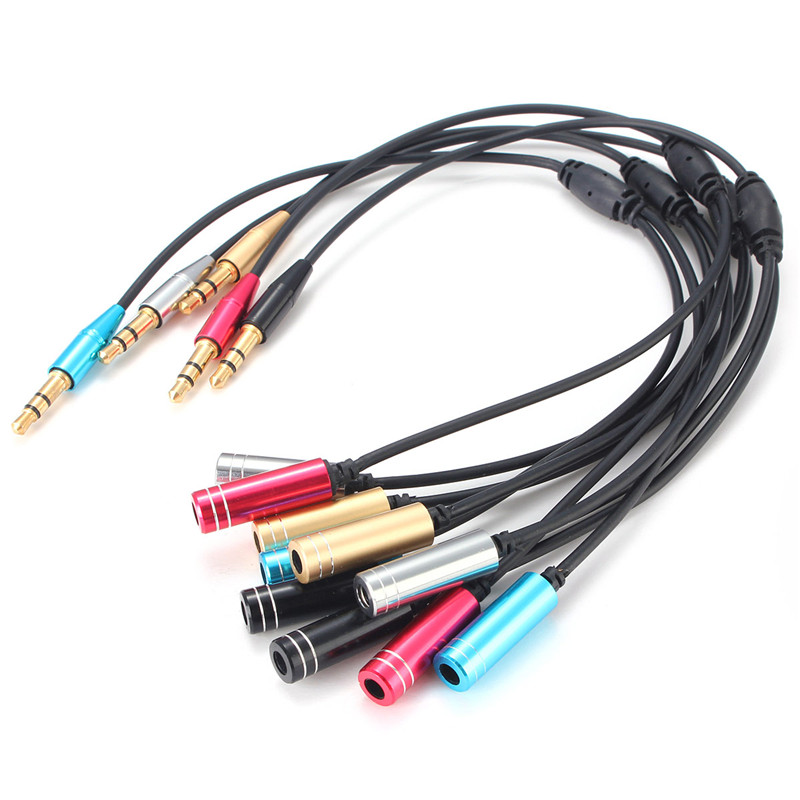 new arrival 5 colours 3.5mm stereo audio y splitter 1 male to 2 dual female cable adapter earphone
