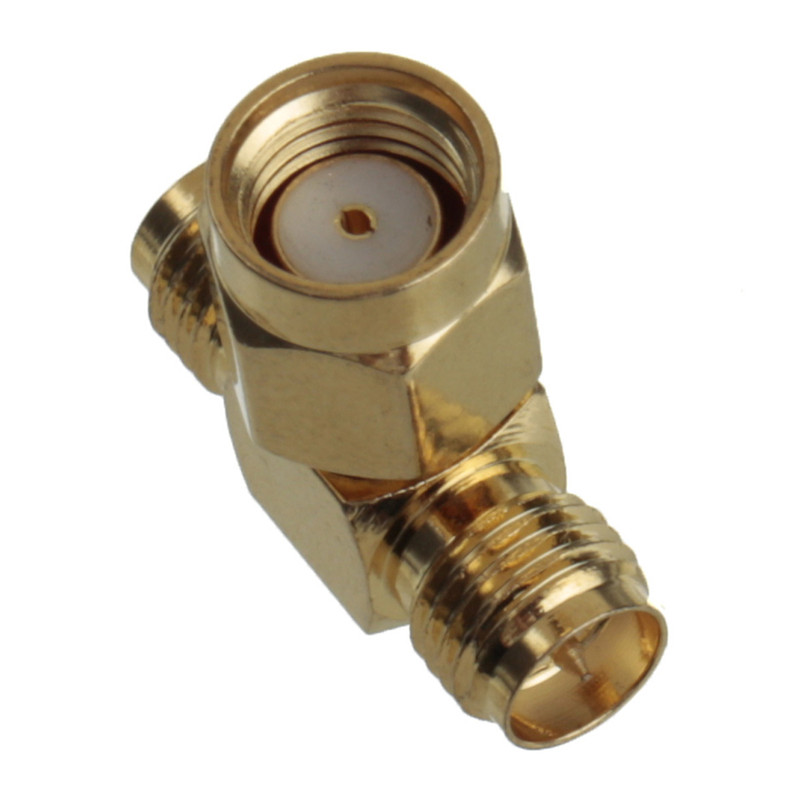 new arrival 5pcs adapter sma male to two sma female jack triple t rf connector triple 1m2f