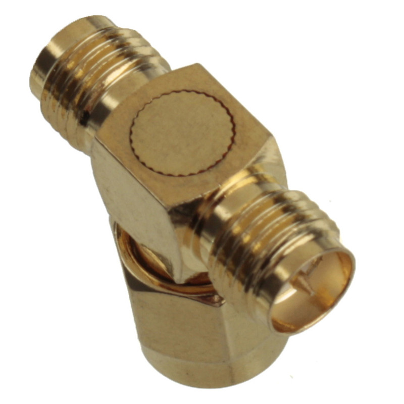 new arrival 5pcs adapter sma male to two sma female jack triple t rf connector triple 1m2f