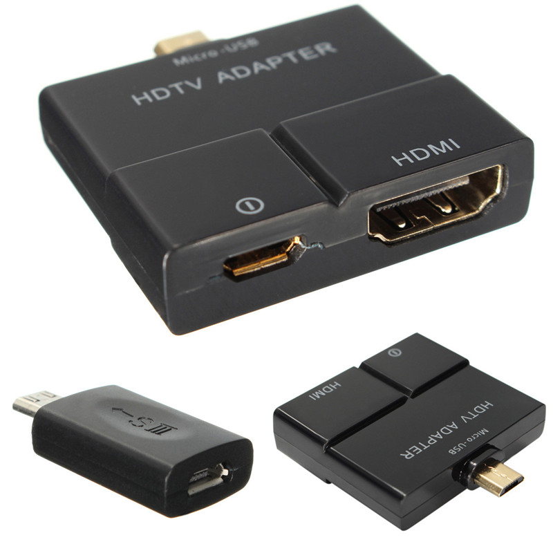 new arrival black mhl micro usb male to hdmi hd tv female adapter cable 3.8x3.5x0.7cm
