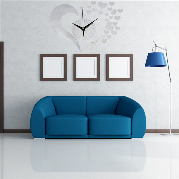 new arrival fashion diy 3d home modern living room decor love mirror sticker wall clock silver new plfl