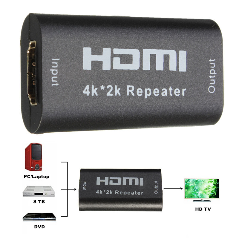 new arrival high standard 40m 130ft 1080p 1.65gbps 3d mini hdmi extender repeater amplifier booster for joiner