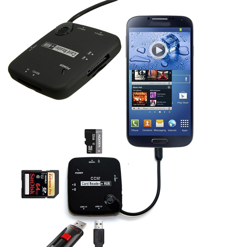 new arrival micro usb host adapter connection otg cable sdhc card reader hub for galaxy s6 s5
