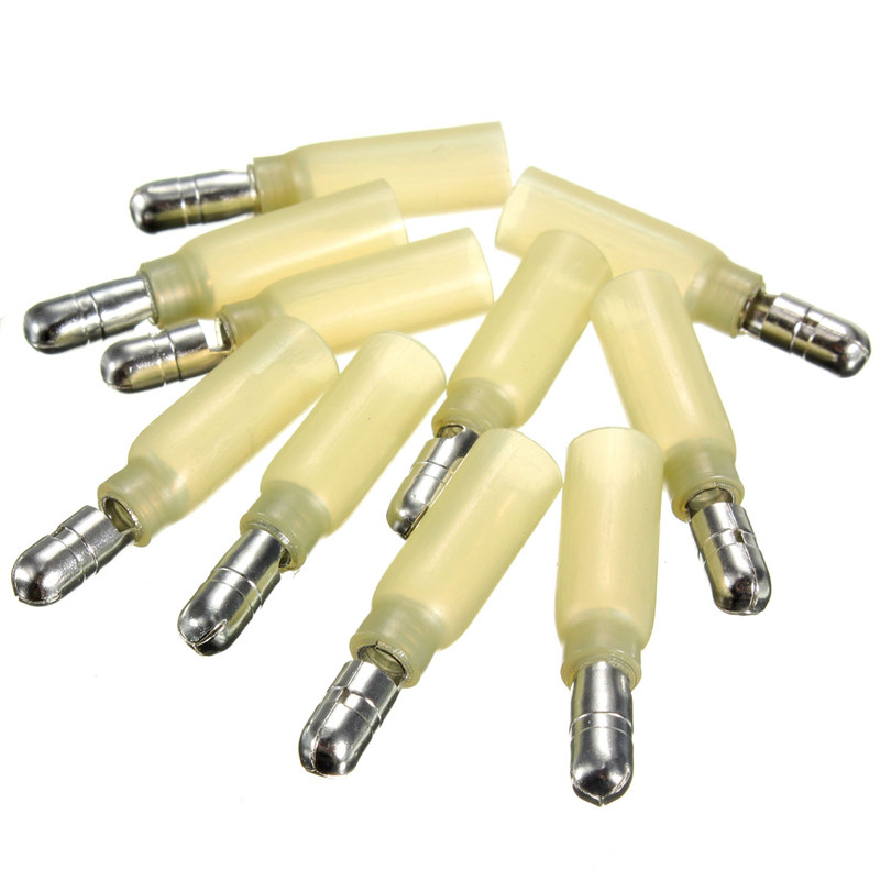 new arrvial!!!10pcs 3.2cm yellow crimp terminals male bullet connector 4.0-6.0mm 12-10awg new electrical equipment