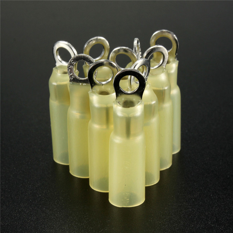new arrvial!!! 10pcs 4.3mm yellow terminals insulated ring connector 4.0-6.0mm 12-10awg m4 electrical equipment